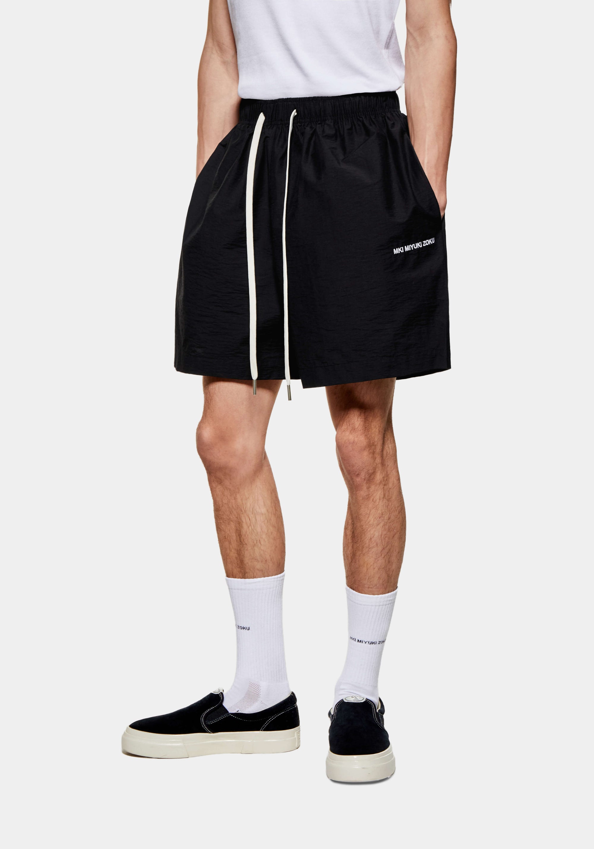 MKI WASHED COTTON NYLON SHORTS