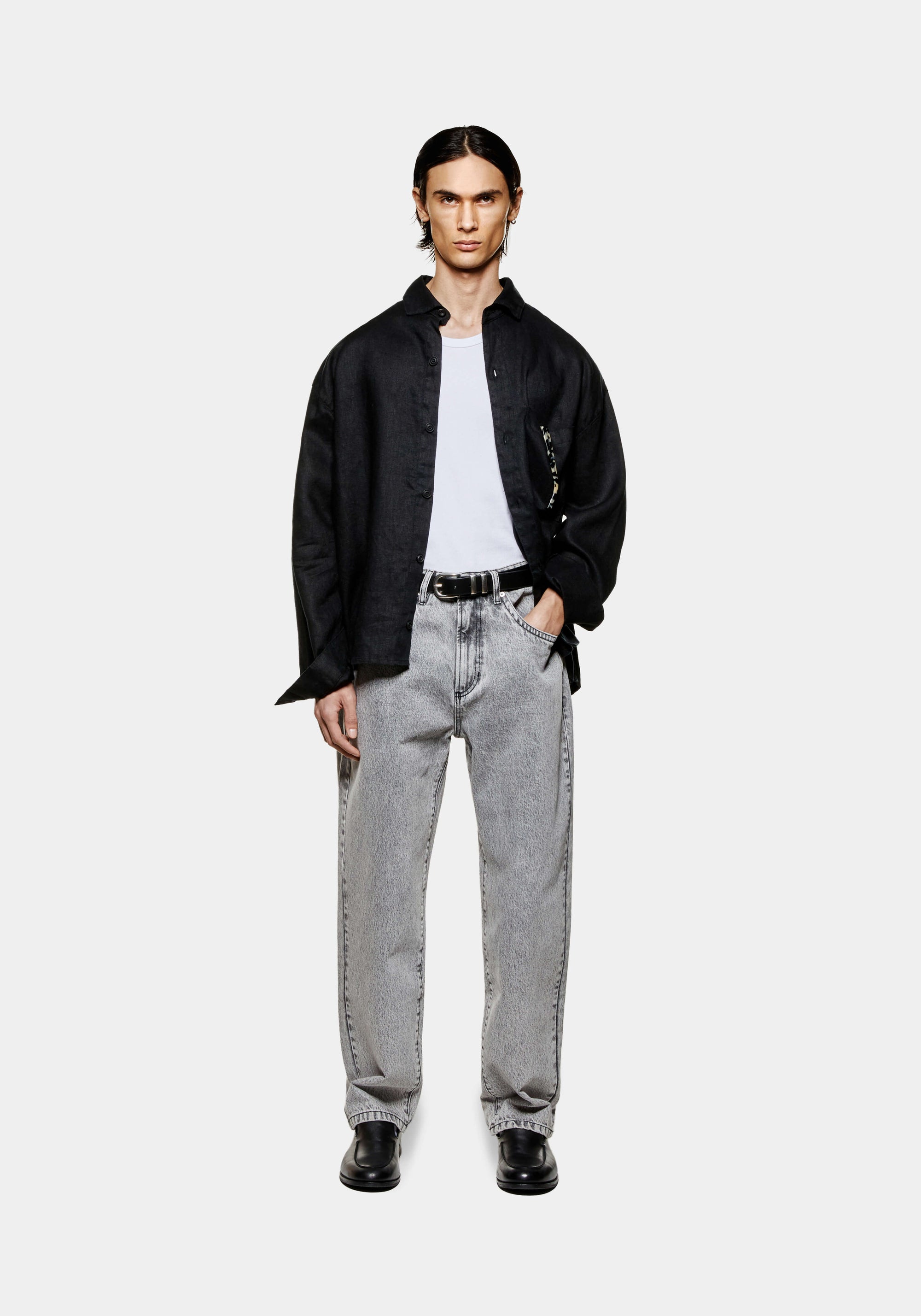 MKI LINEN BOX DRESS SHIRT