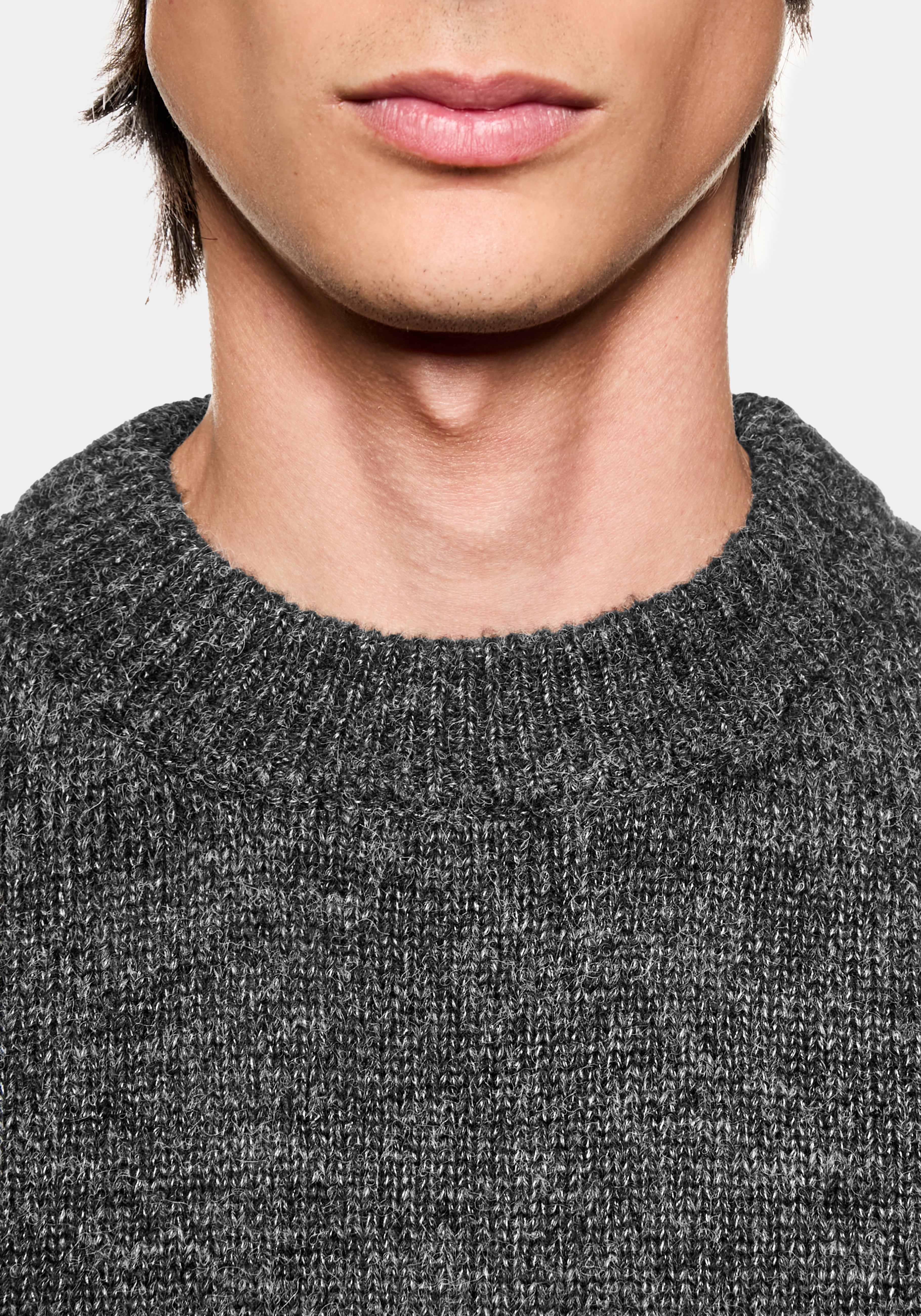 MKI CHARCOAL MOHAIR BLEND KNIT CREWNECK – MKI MIYUKI ZOKU®