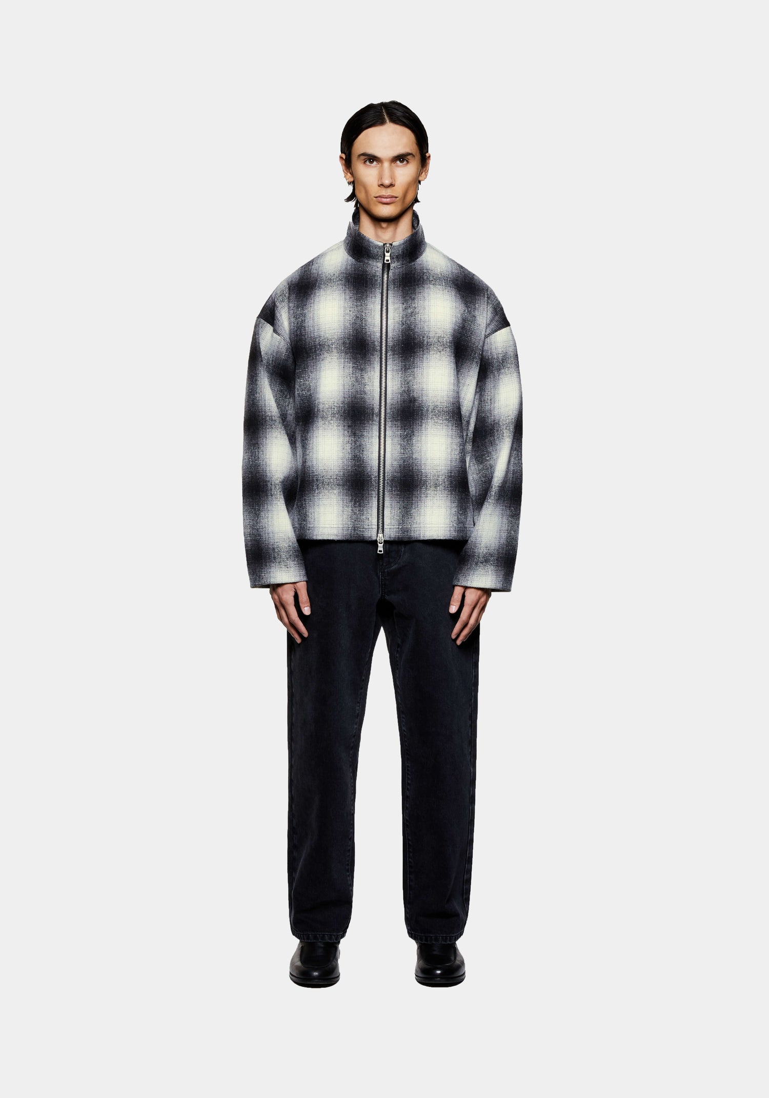 MKI WOOL CHECK TRACK JACKET