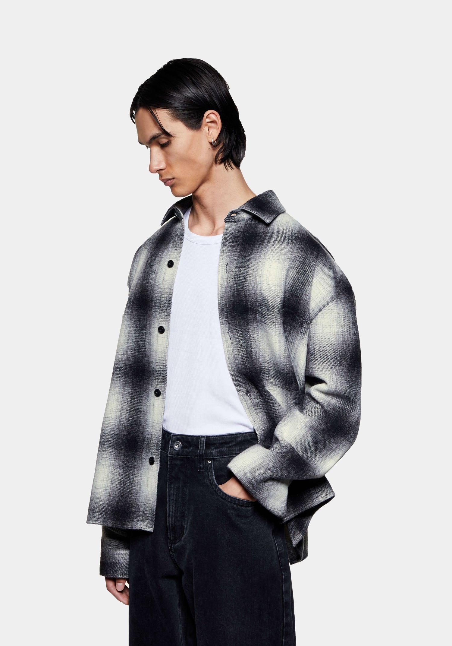 MKI WOOL CHECK BOX SHIRT