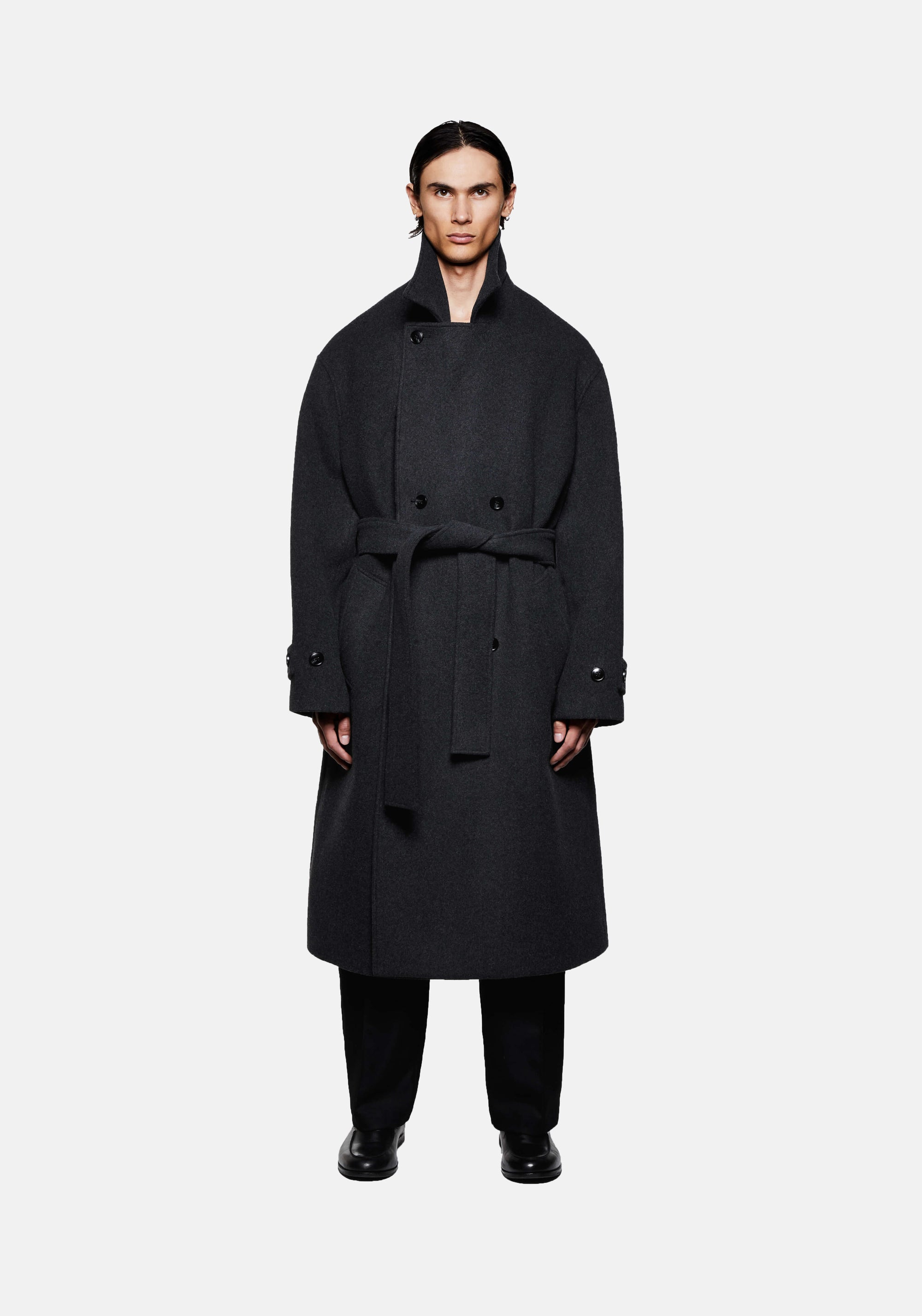 MKI WOOL DOUBLE BREASTED OVERCOAT