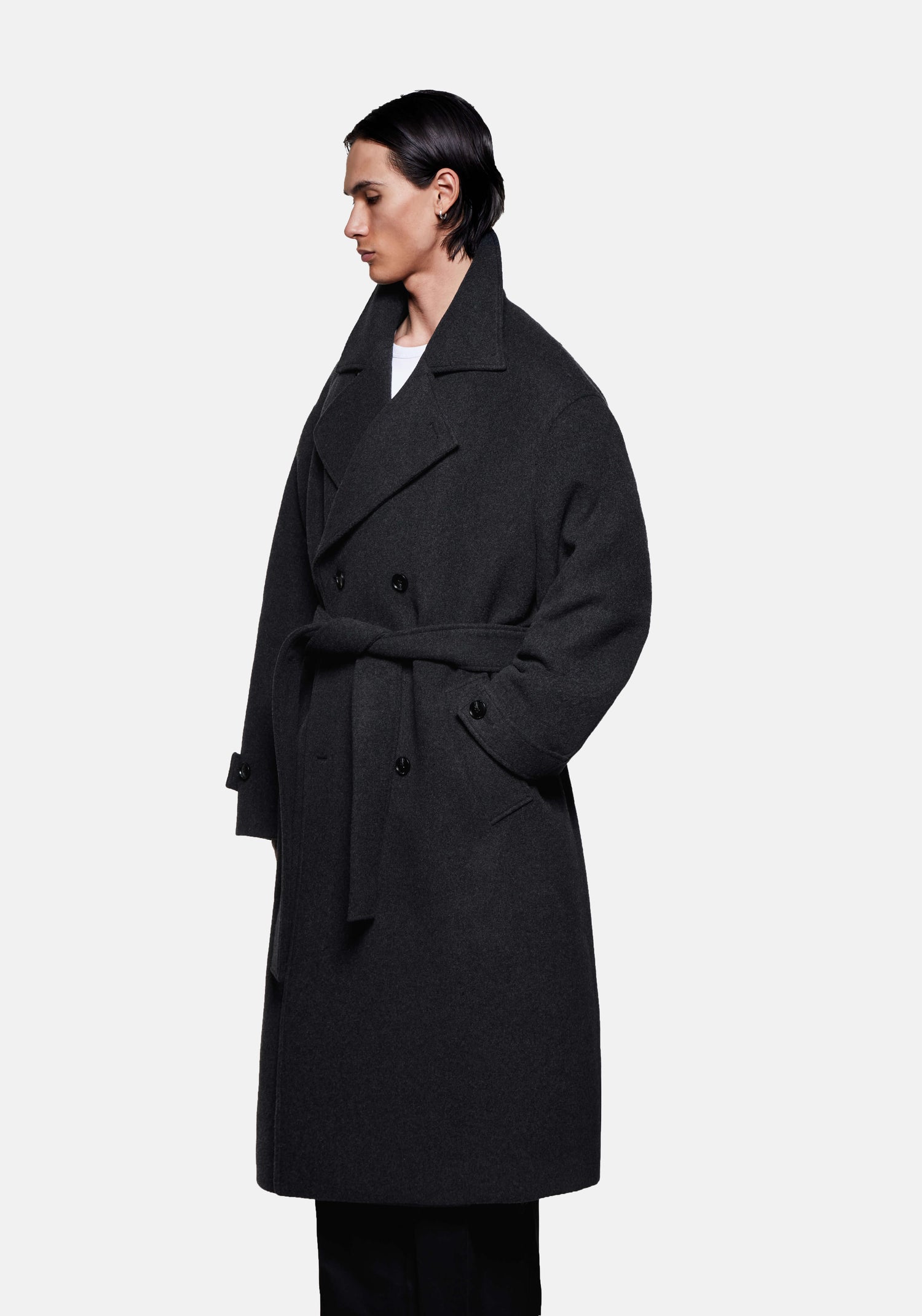 MKI WOOL DOUBLE BREASTED OVERCOAT