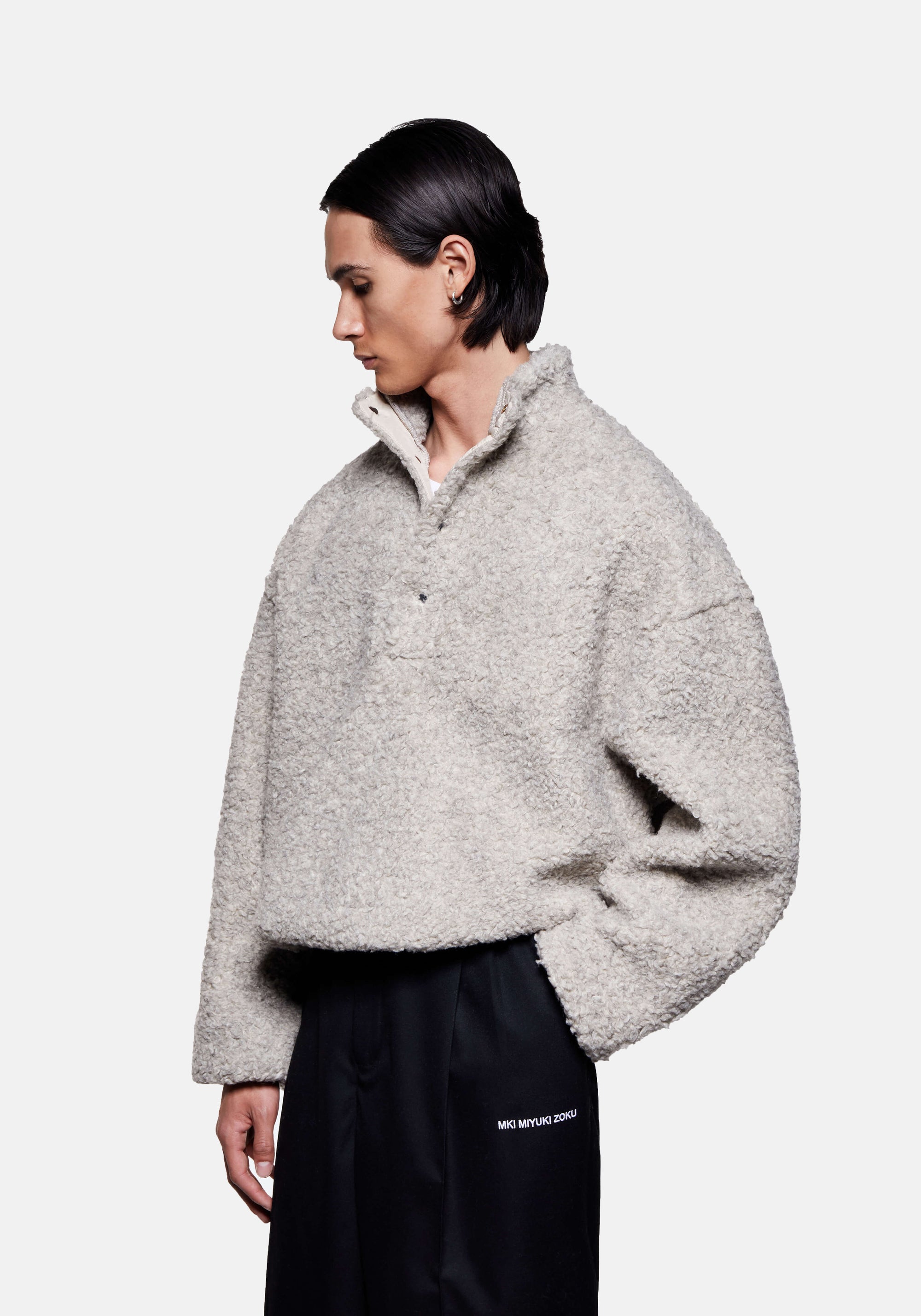 MKI WOOL FLEECE QUARTER BUTTON UP