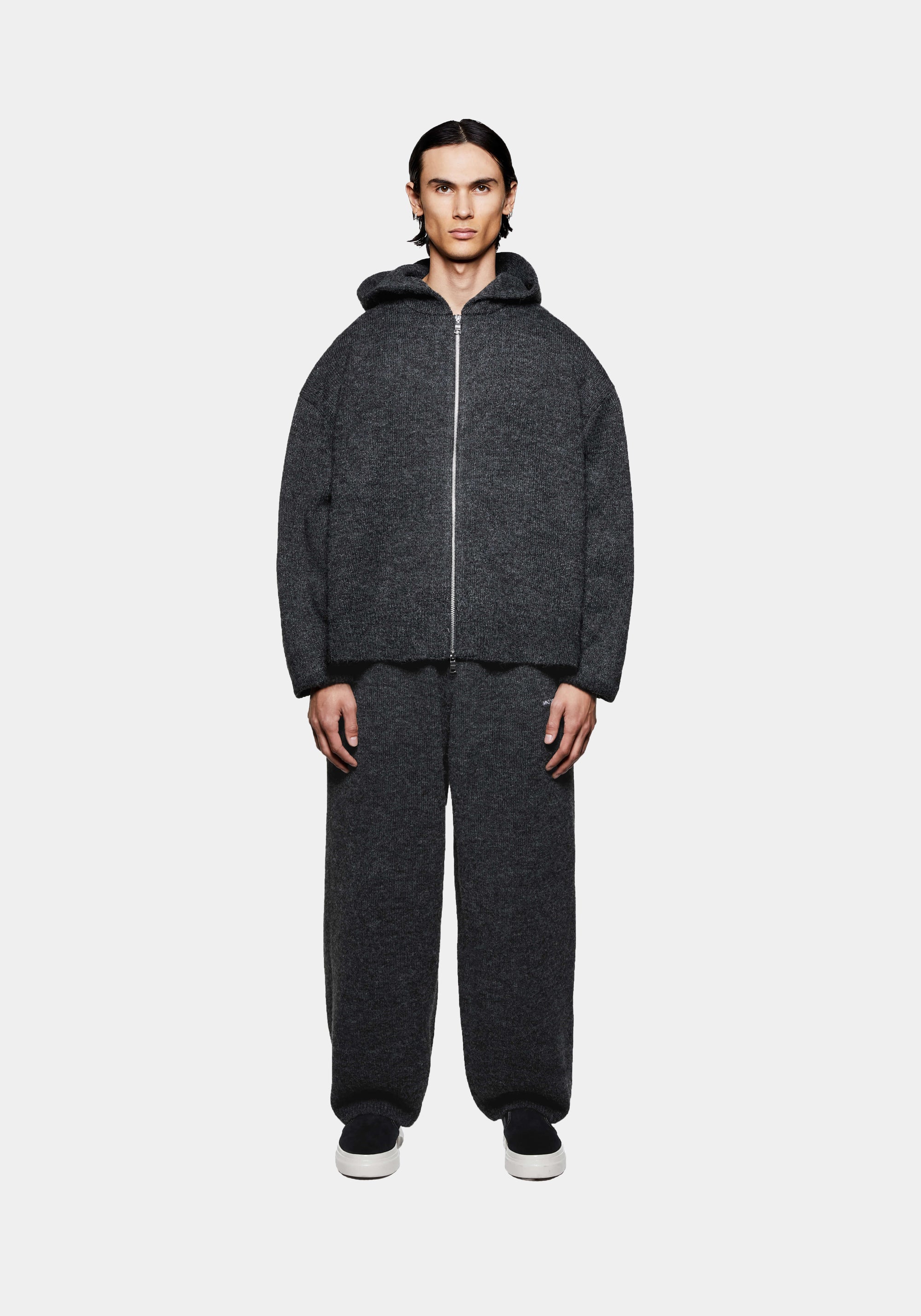 MKI MOHAIR BLEND KNIT ZIP HOODY