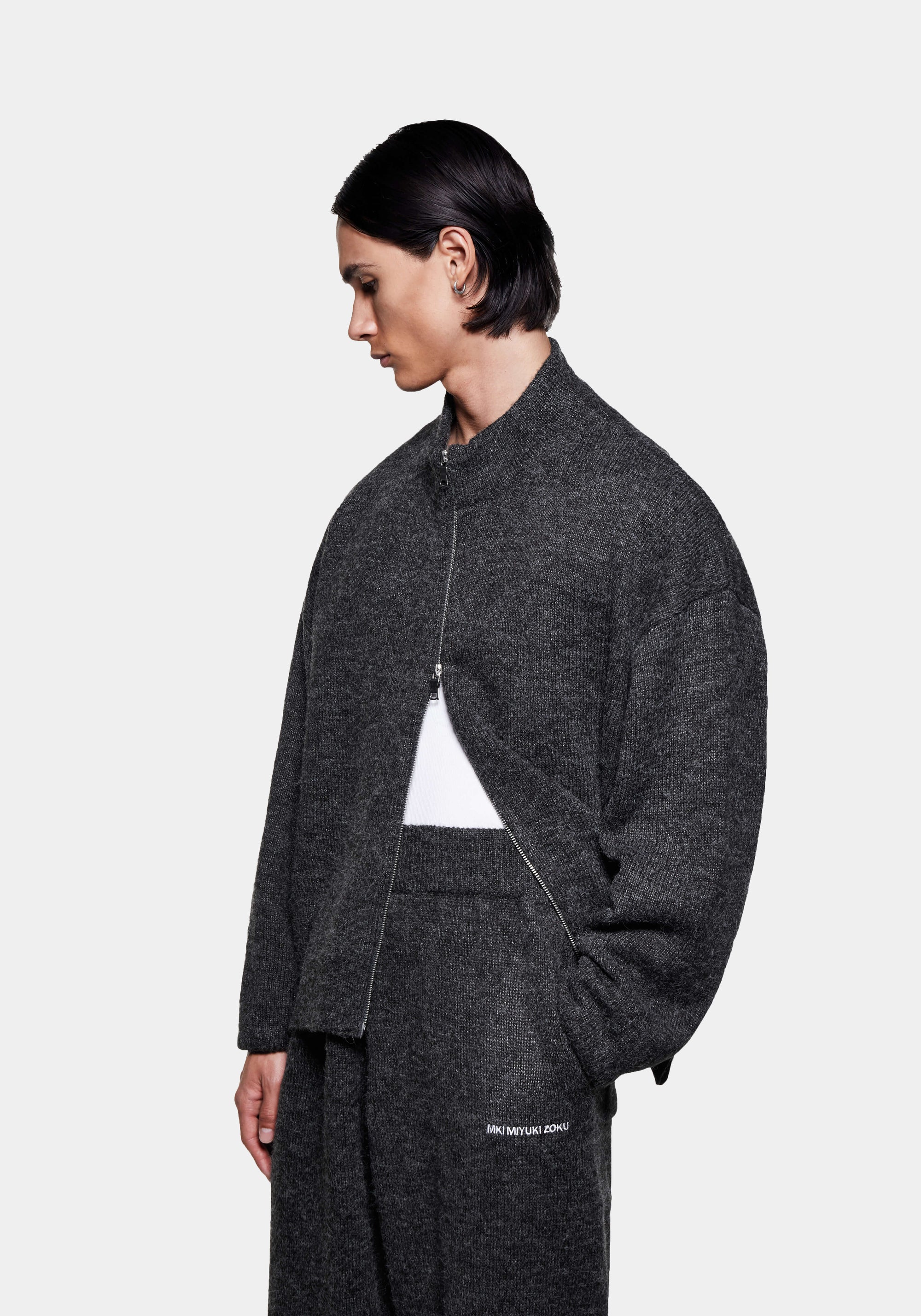 MKI MOHAIR BLEND KNIT TRACK JACKET