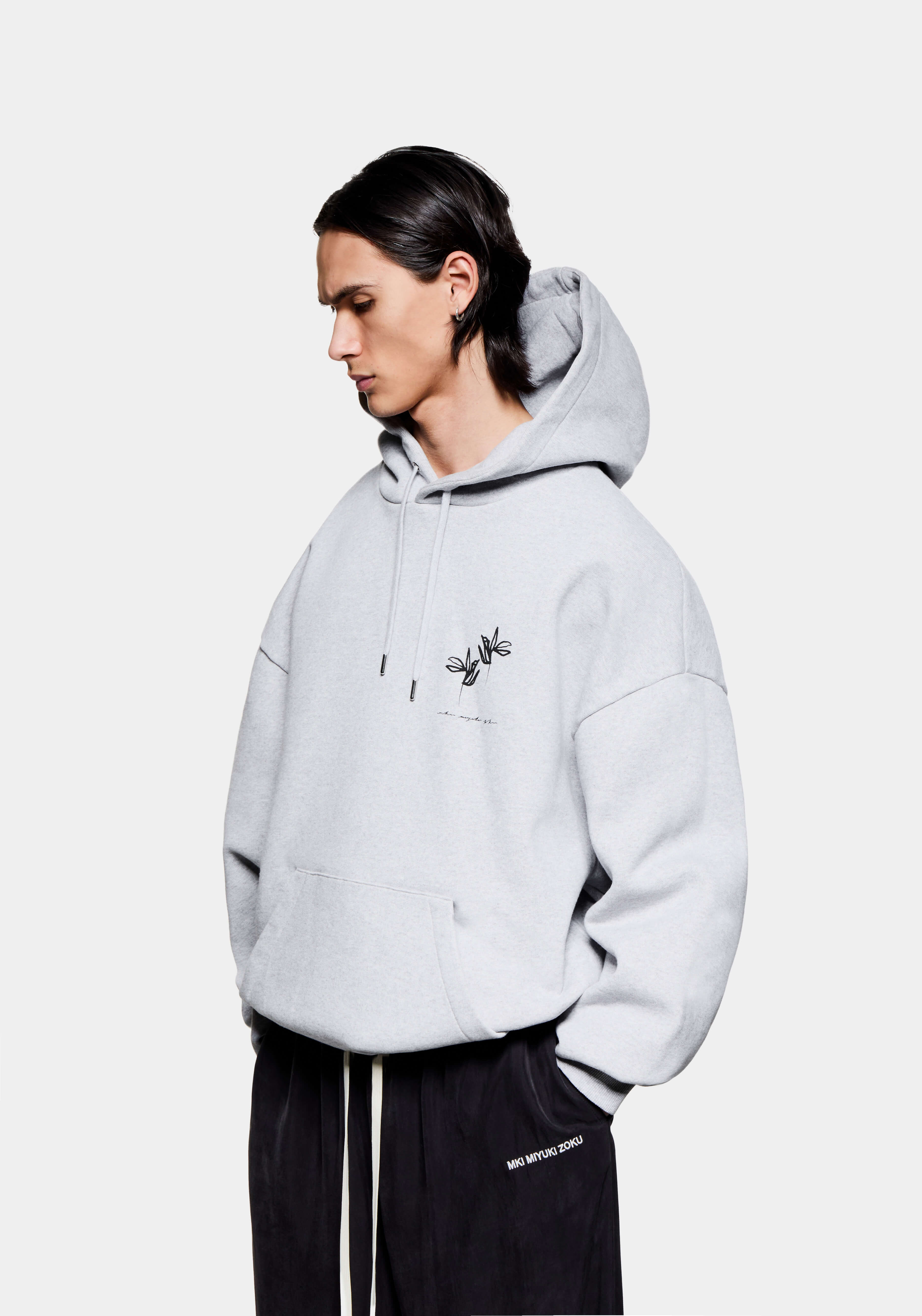 MKI GREY INK FLOWER HOODY – MKI MIYUKI ZOKU®