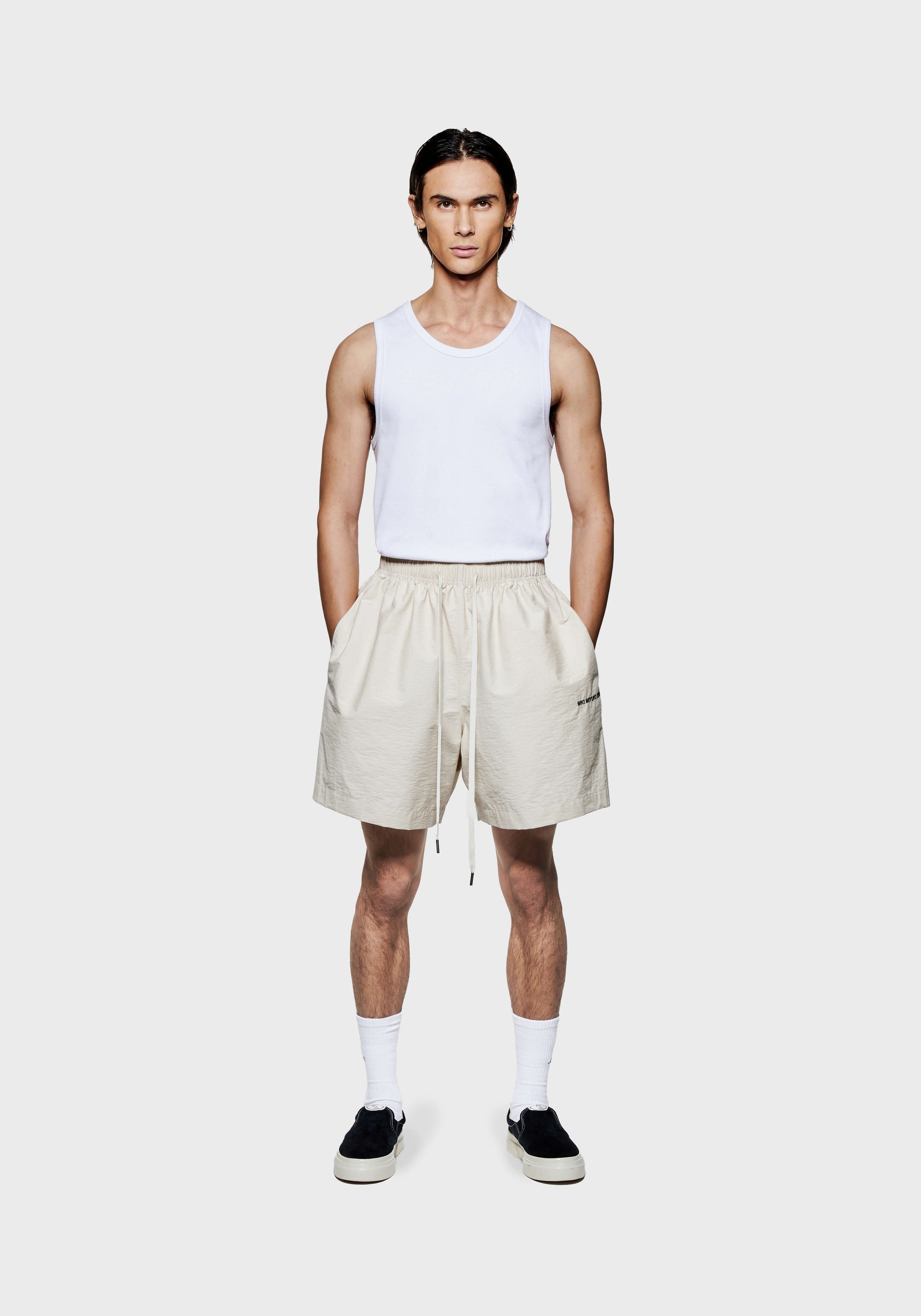 MKI WASHED COTTON NYLON SHORTS