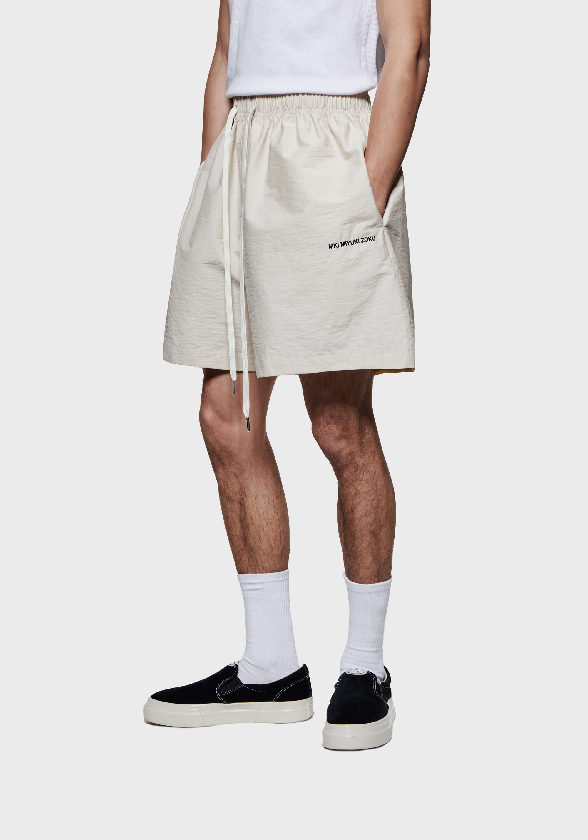 MKI WASHED COTTON NYLON SHORTS