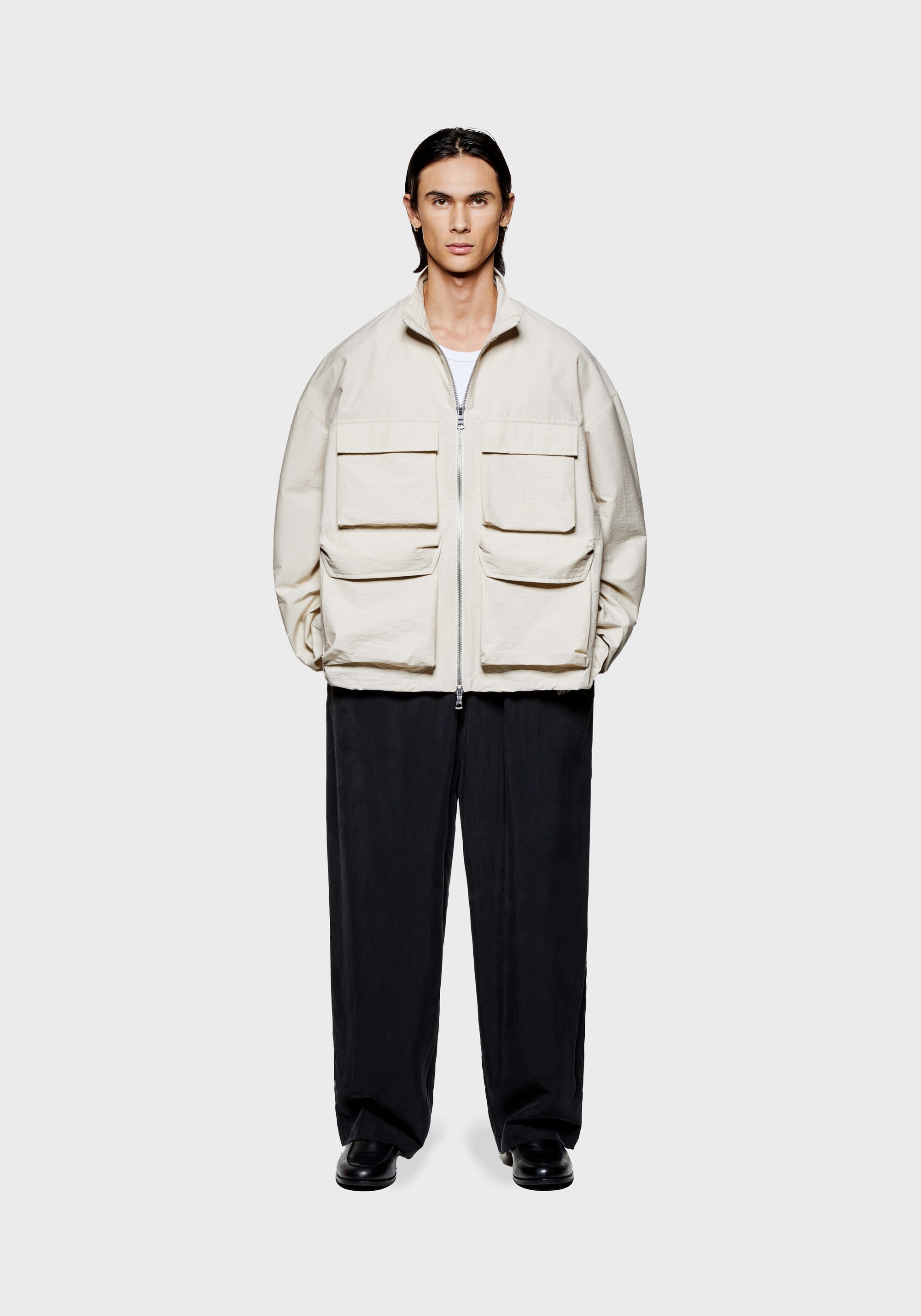 MKI WASHED COTTON NYLON TRACK JACKET