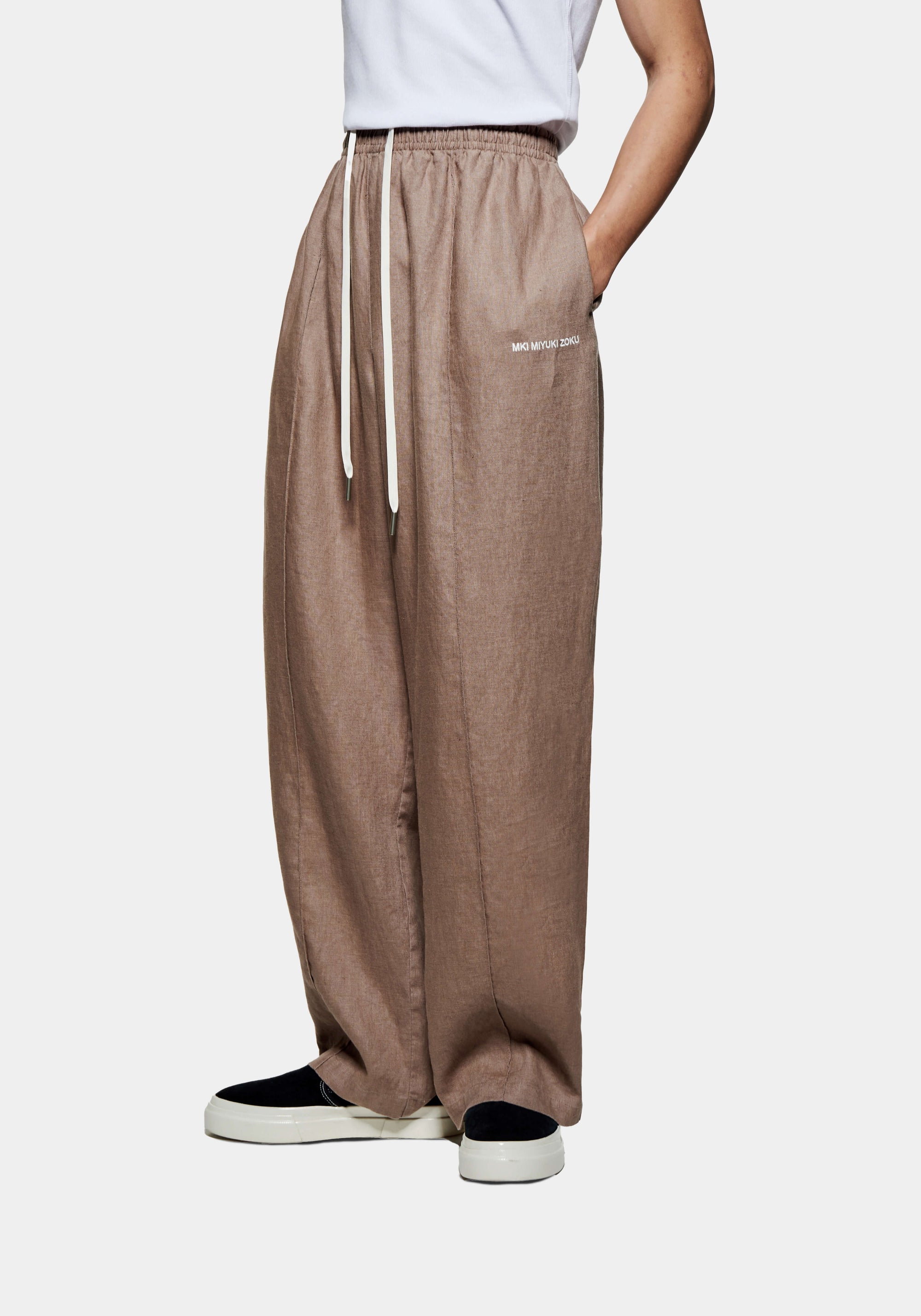 MKI LINEN WIDE LEG TROUSERS