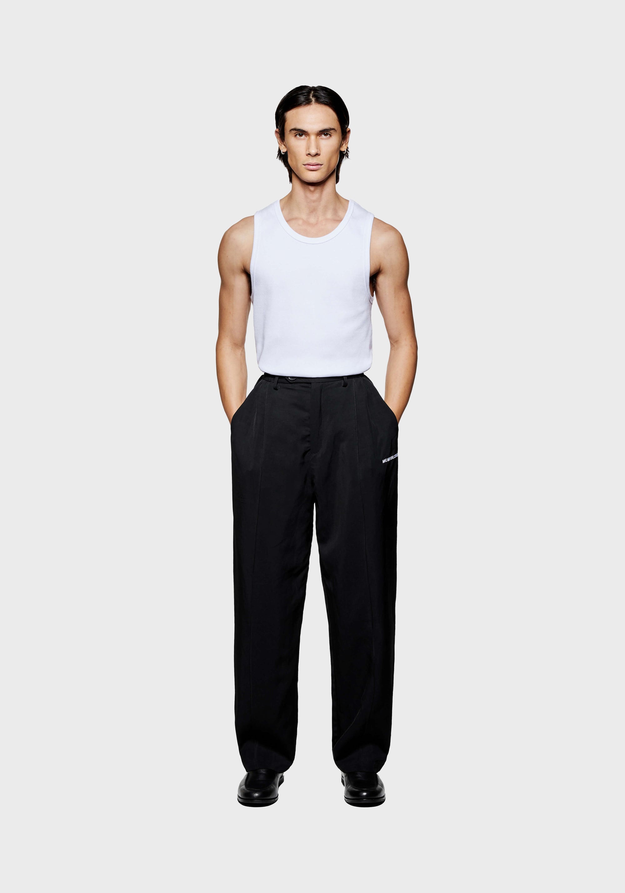 MKI VISCOSE LINEN WIDE FIT SUIT PANTS