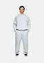 Full front view of the MKI MIYUKI ZOKU 800 GSM Superweight Crewneck in Grey, in a boxy oversized fit