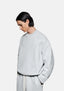 Front side view of the Superweight Crewneck in Grey