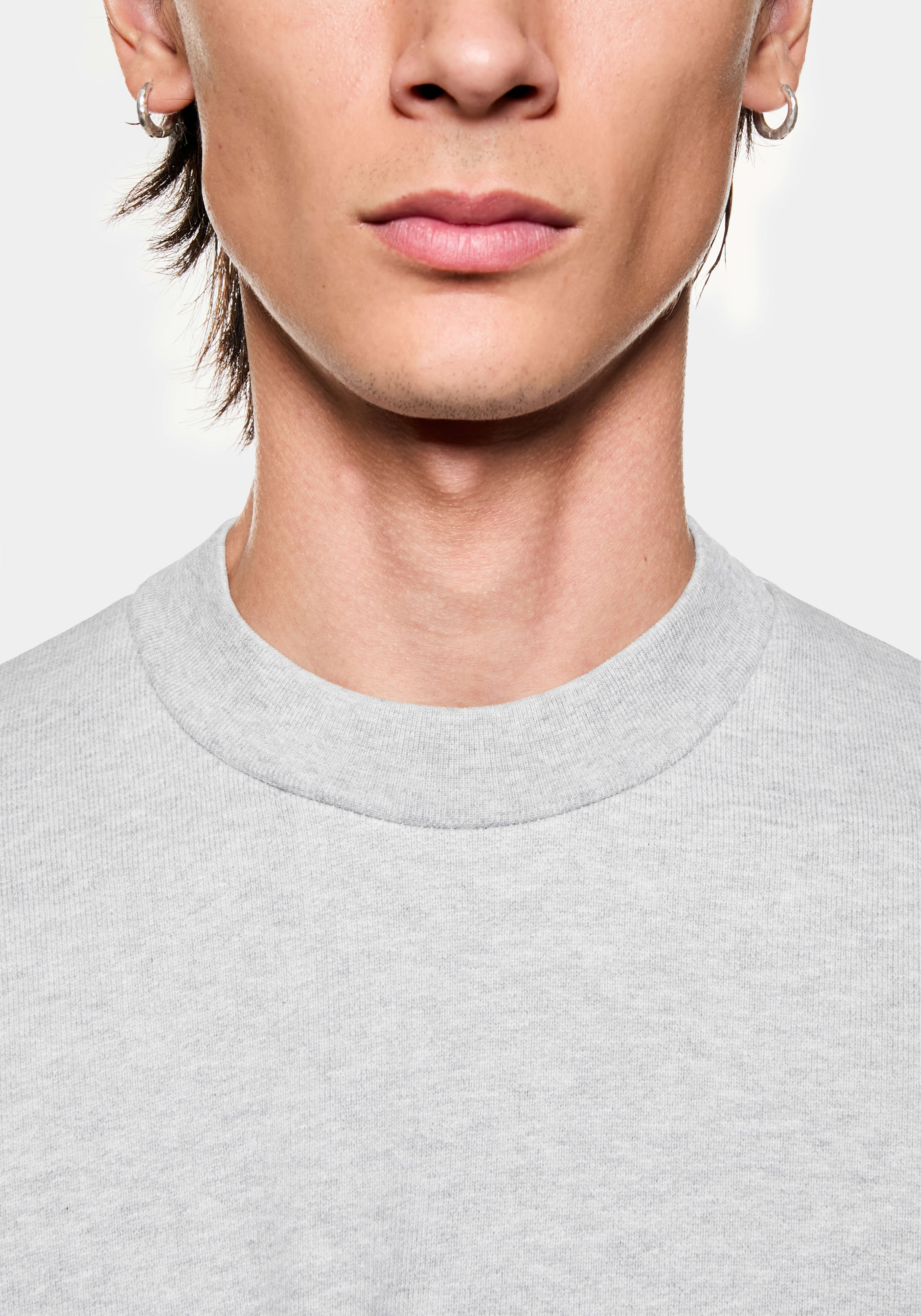 Full view of the Superweight Crewneck in Grey