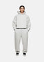 Full front view of the MKI MIYUKI ZOKU 800 GSM Superweight Hoody in Oatmeal, in a boxy oversized fit