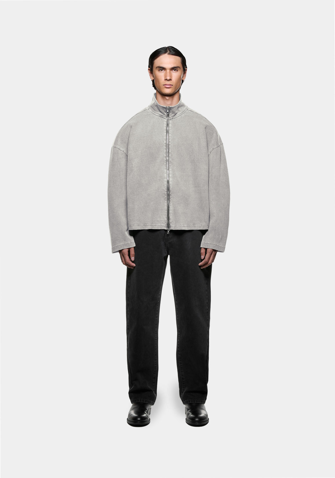 MKI MIYUKI ZOKU 400 GSM Pigment Dyed Track Jacket in Pigment Stone