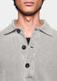 Close-up of the knitted texture and black buttons
