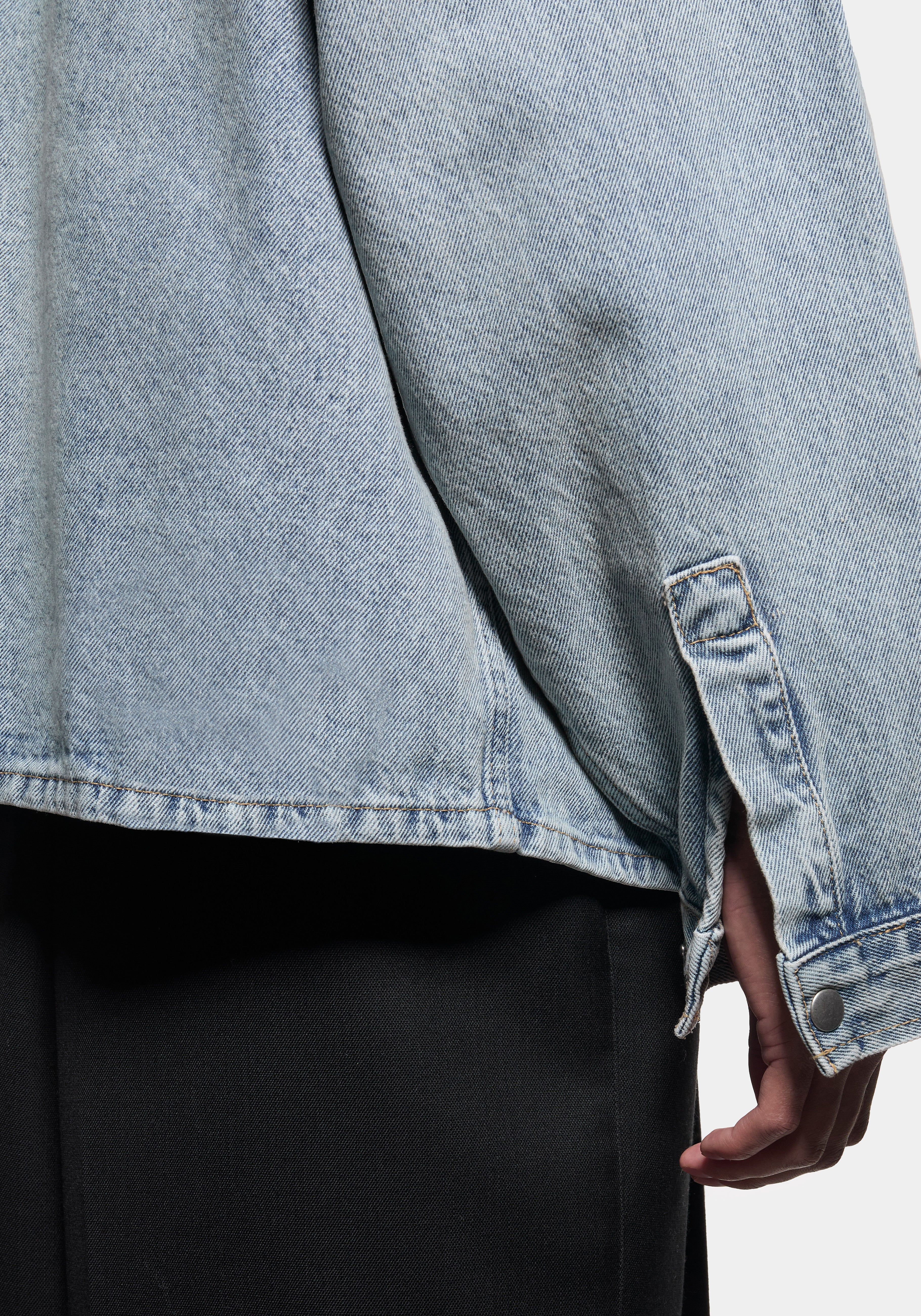 Denim Box Overshirt in Bleach Wash – image 7 of 7