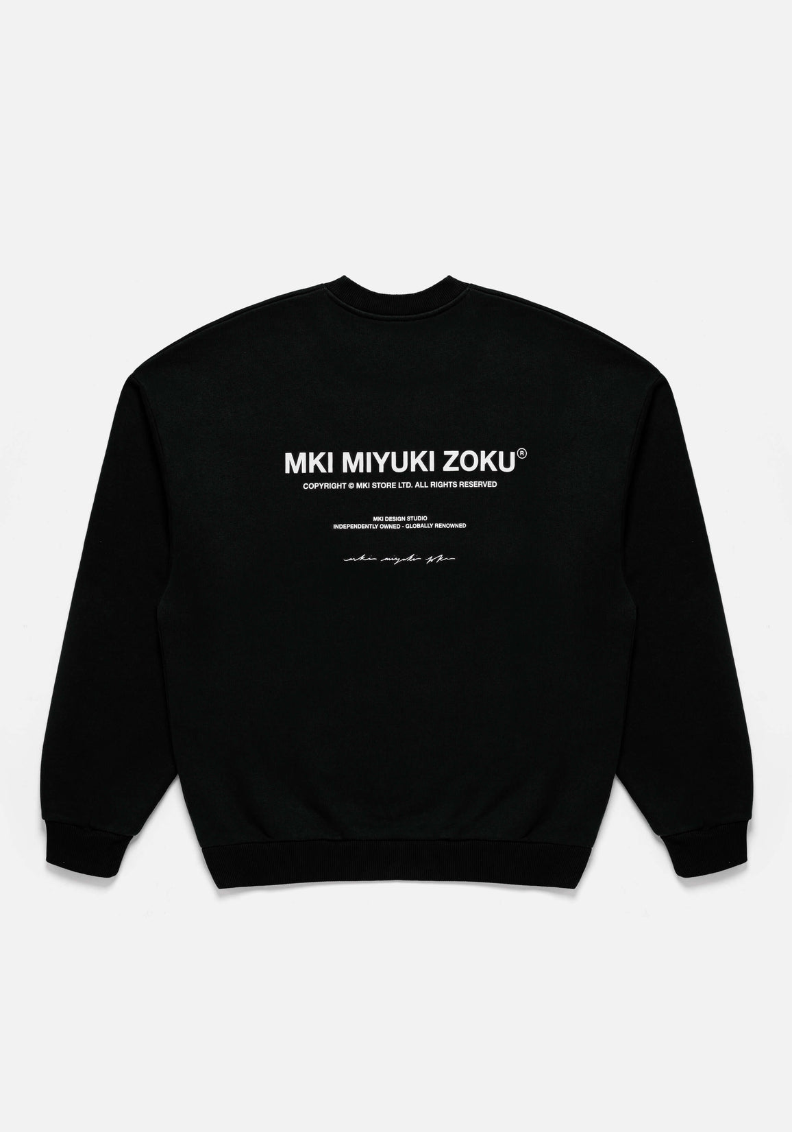Flat rear lay of the Design Studio Crewneck in Black