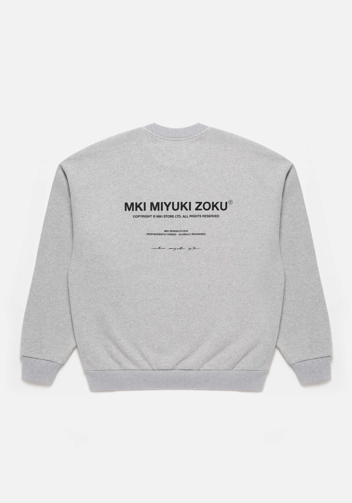 Flat rear lay of the Design Studio Crewneck in Grey