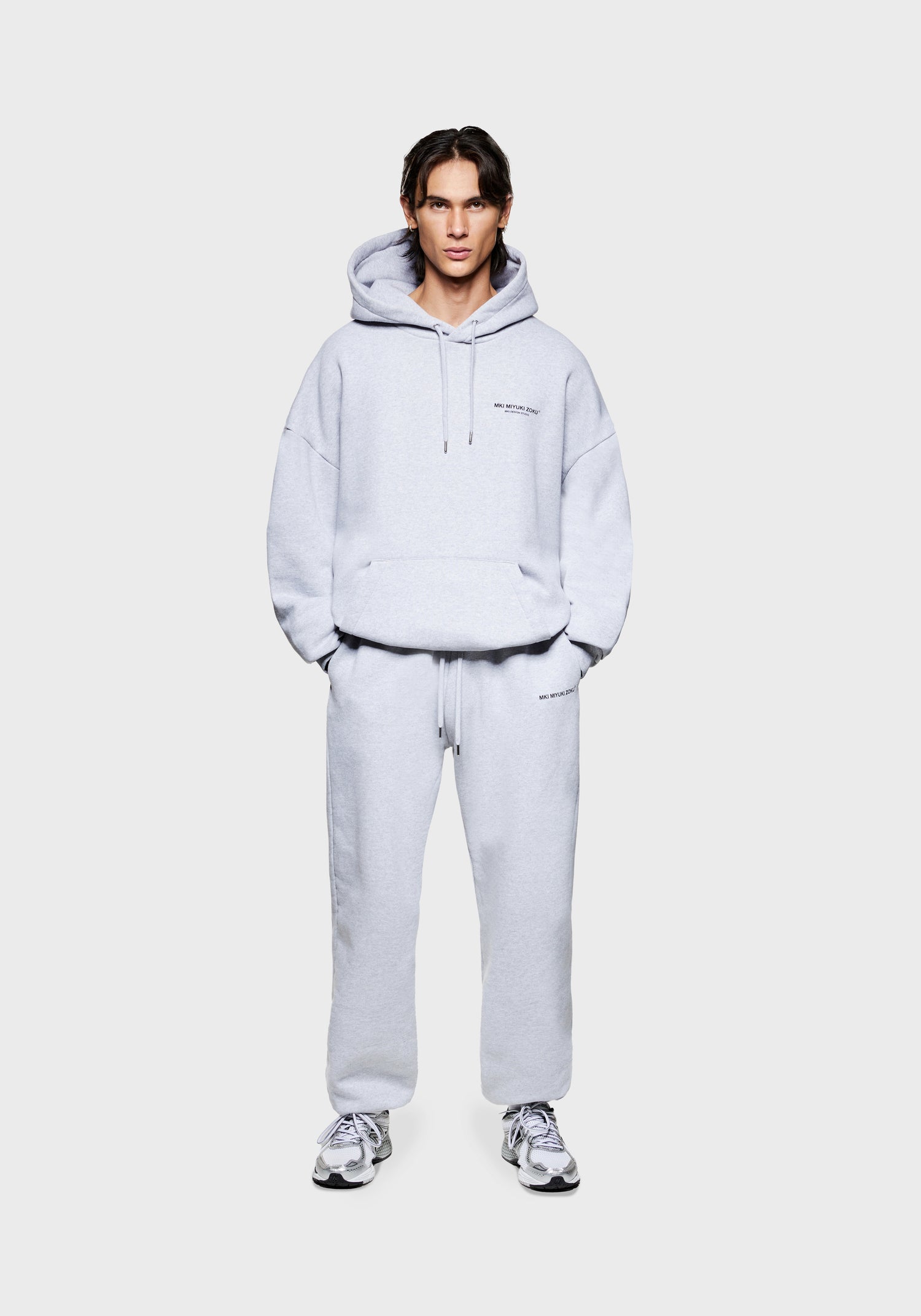 Men's MKI 500gsm boxy fit heavyweight Design Studio hoodie in a grey colourway