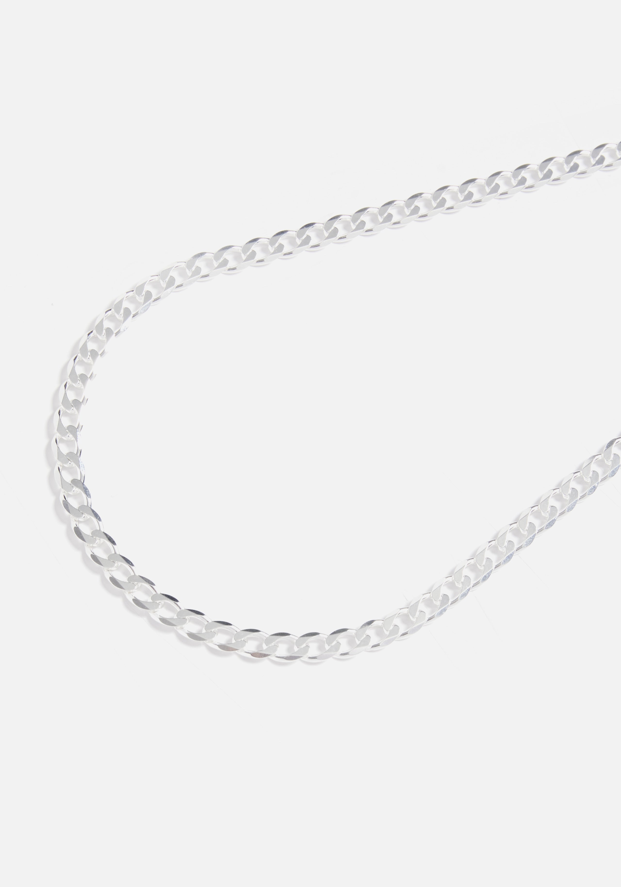 Silver curb necklace hotsell